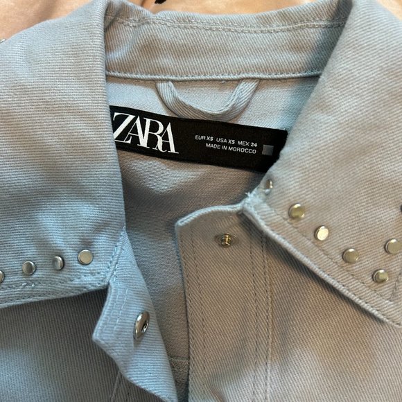 ZARA STUDDED CROPPED OVERSHIRT - Picture 2 of 5